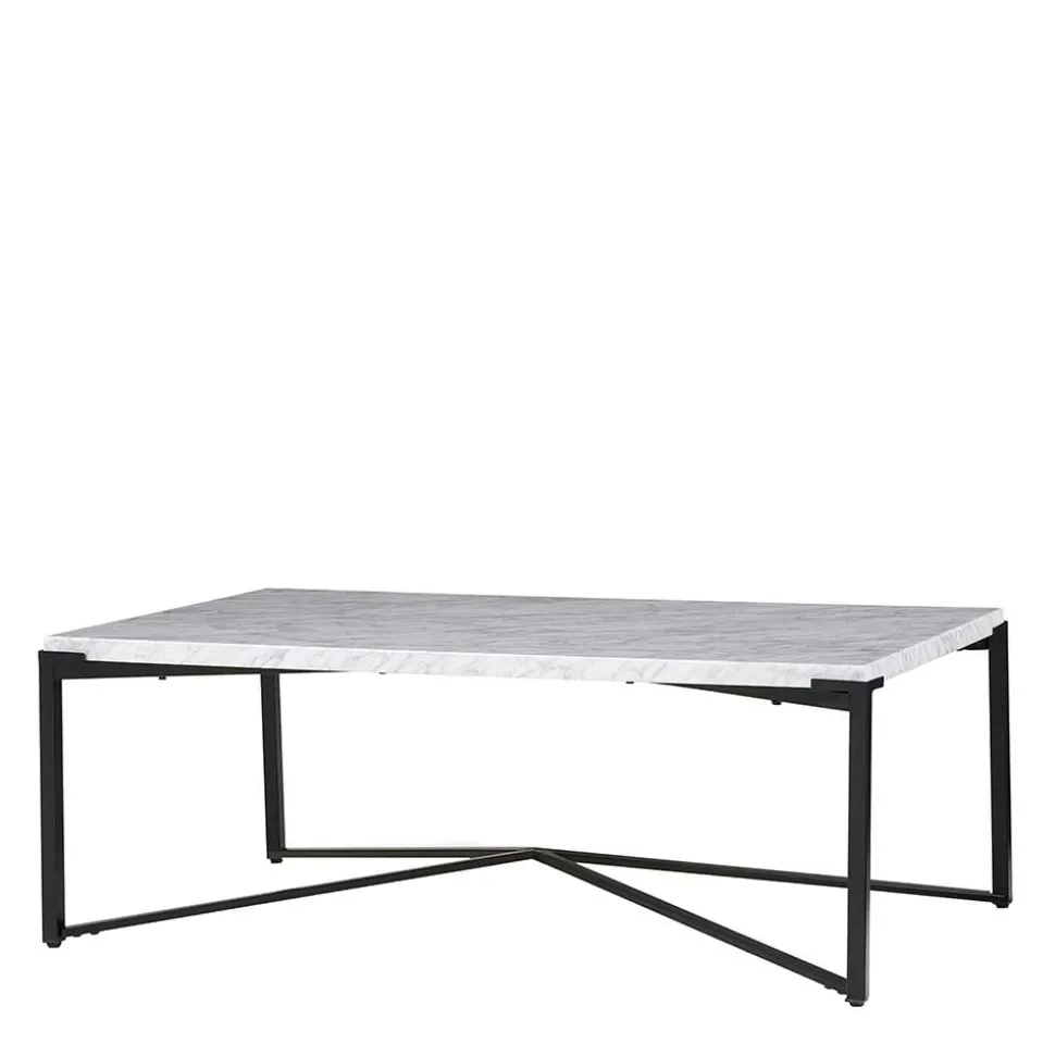Wohnzimmertisch mit Marmorplatte Weiß Grau - Ignacios