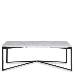 Wohnzimmertisch mit Marmorplatte Weiß Grau - Ignacios