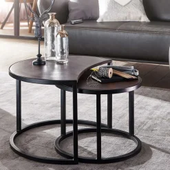 Wohnzimmertisch Zweisatz in Dunkelbraun - Lucan (zweiteilig)