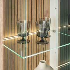 Wohnzimmer-Vitrine in Weiß und Wildeiche - Nenaloro