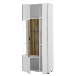 Wohnzimmer-Vitrinenschrank zweifarbig - Nenaloro