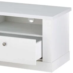 Wohnzimmerwohnwand in weißer Holzoptik Pinie - Liancos (vierteilig)