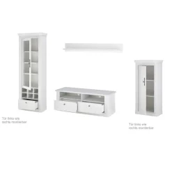 Wohnzimmerwohnwand in weißer Holzoptik Pinie - Liancos (vierteilig)