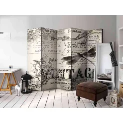 Wunderschöner Vintage Paravent mit Druck - Avellinos