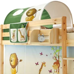 90x200 Afrika Tiere Hochbett mit Nackenrolle - Fakt