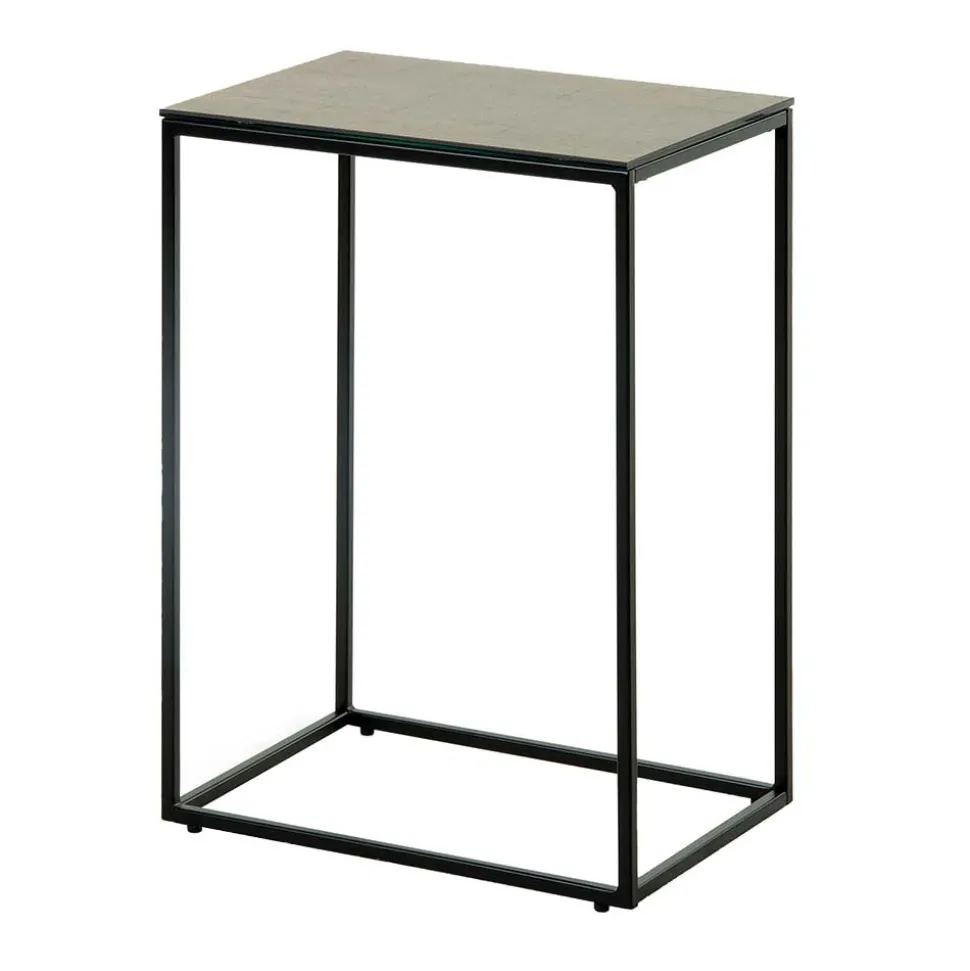 45x30 Beistelltisch mit Keramikplatte in Braun - Opium