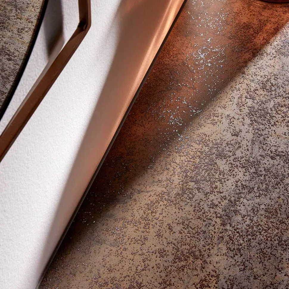 45x30 Beistelltisch mit Keramikplatte in Braun - Opium