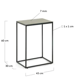 45x30 Beistelltisch mit Keramikplatte in Braun - Opium