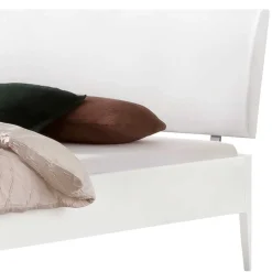 140x200 Bett in Weiß aus Buche & Kunstleder - Shian
