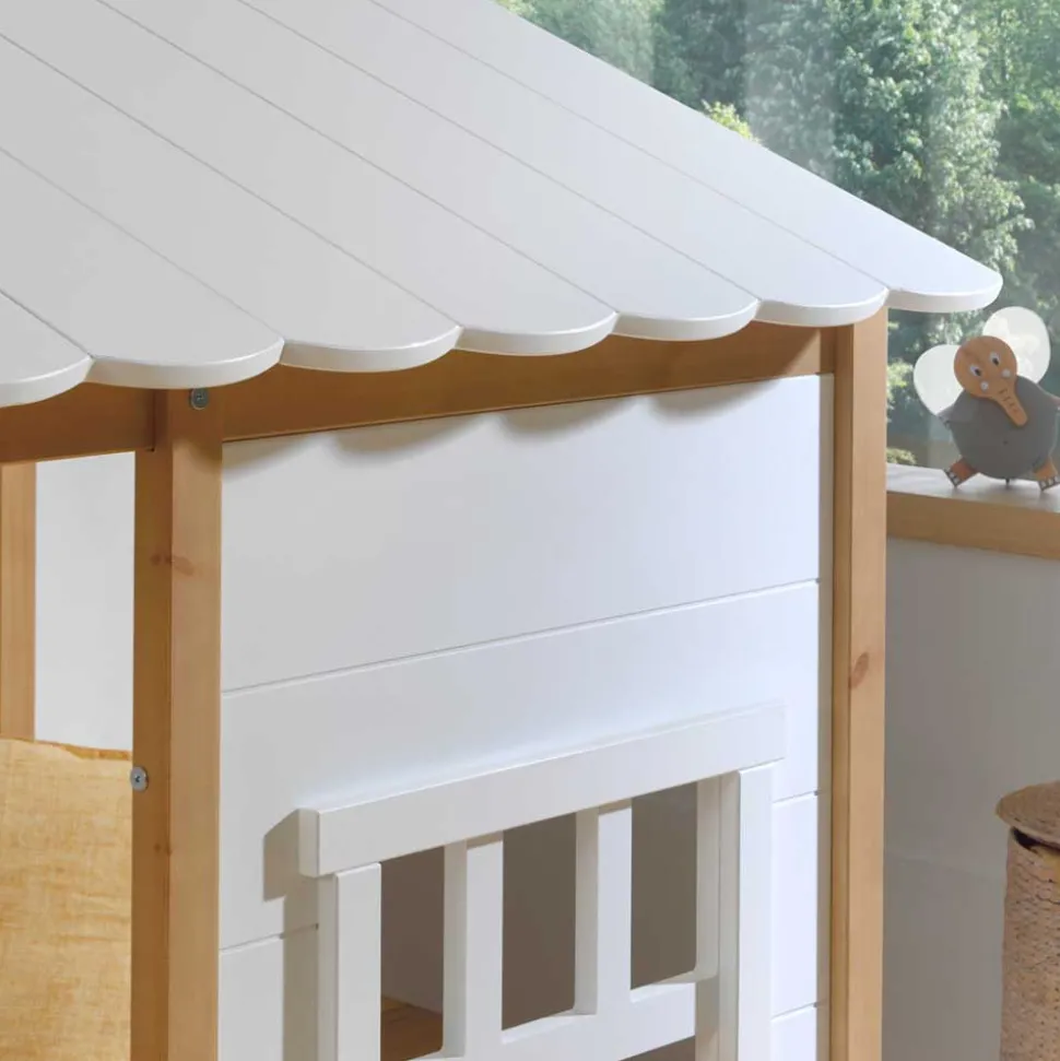 90x200 Bett mit Rausfallschutz in Haus Optik - Vericia