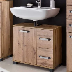 65x59 cm Becken-Unterschrank in Holz Optik - Iskro