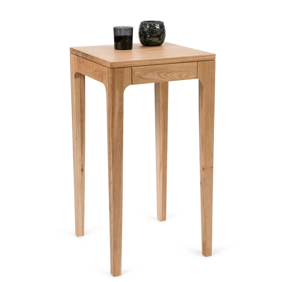 40x40 cm Beistelltisch aus Massivholz mit 80 cm Höhe - Asticia