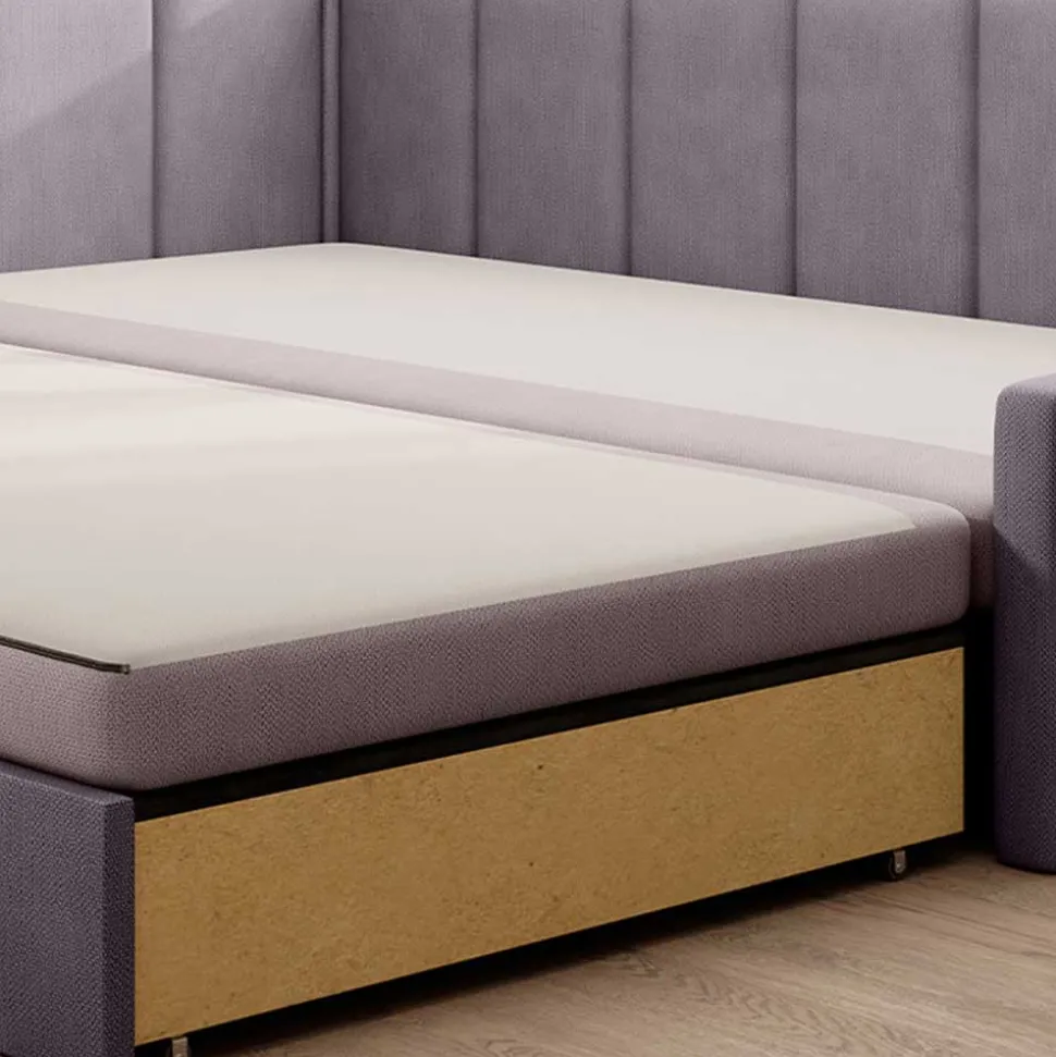 150x200 cm Bettsofa in Altrosa und Mauve - Tampa