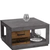 80x80 cm Couchtisch in Beton Optik & Antik Holz NB - Imlory