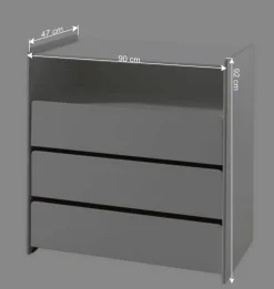 90x92 cm Schubladen-Kommode in Weiß - Mauricia