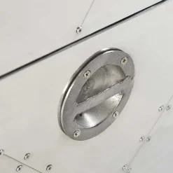 90x80 Design Kommode aus Massivholz & Alu - Pilot