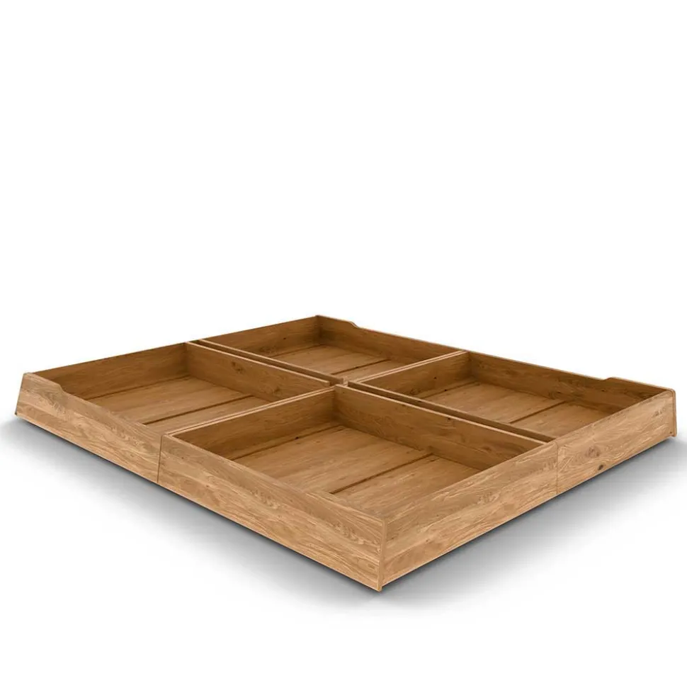 140x200 Designbett aus Wildeiche - Puwa