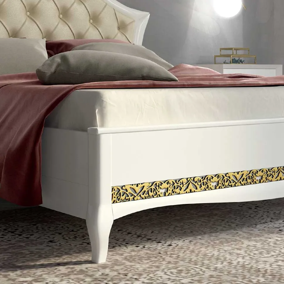 180x200 Designbett mit Chesterfield Kopfteil - Valganios