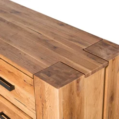 120x100 Eiche Kommode mit Metallgriffen - Latinossa