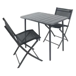 80x55 Gartentisch & Klappstühle Set - Xenata (dreiteilig)