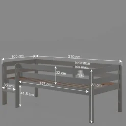 90x200 Hochbett in Weiß - 83 cm hoch - Renema