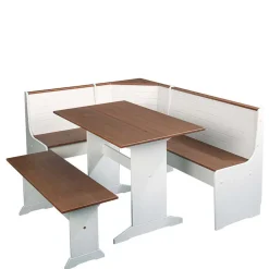 110x70 Küchentisch in Braun Kiefer & Weiß - Vatina