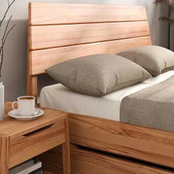 140x200 Kernbuchebett mit Kopfteil - Rosinna