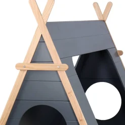 90x200 Kinder Zeltbett in Grau - Casserra