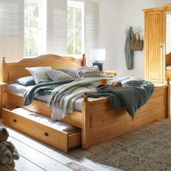 180x200 Landhaus Bett mit Stauraum - Ulderan