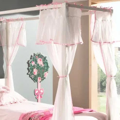 90x200 Mädchen Himmelbett in Weiß & Rosa - Cumba