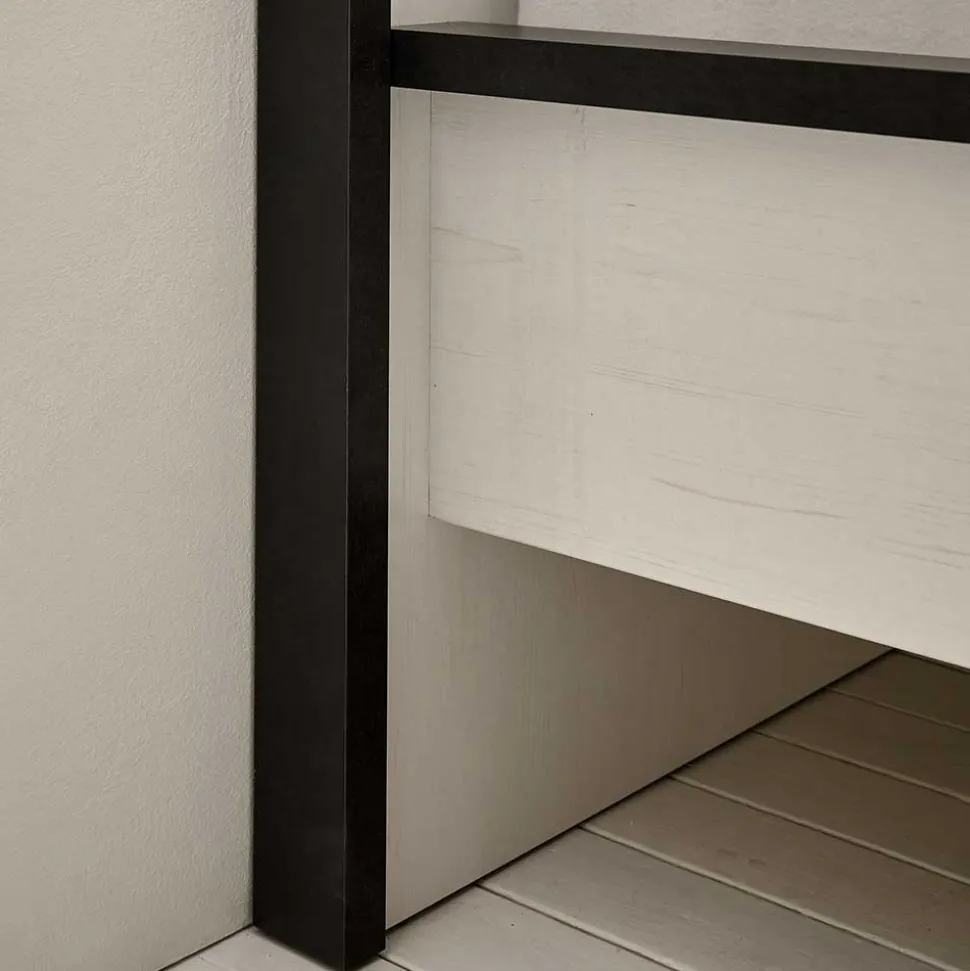 140x200 Modern Country Bett & Schrank - Tramos (vierteilig)