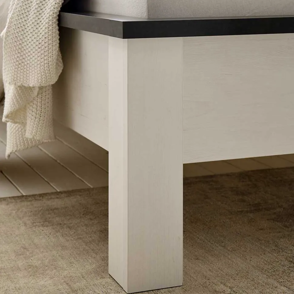 140x200 Modern Country Bett & Schrank - Tramos (vierteilig)