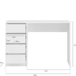 110x48 Moderner Schminktisch mit vier Schubladen - Savocca