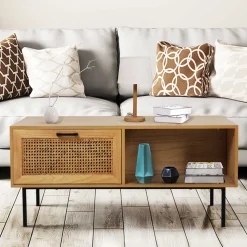 110x59 Skandi Couchtisch mit Wiener Geflecht - Esholda