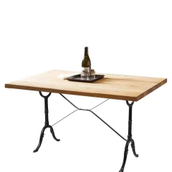 120x65 Wildeiche Tisch mit Gusseisen Gestell - Louves