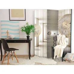 135x172cm Paravent aus Leinwand & Holz - Jesafina