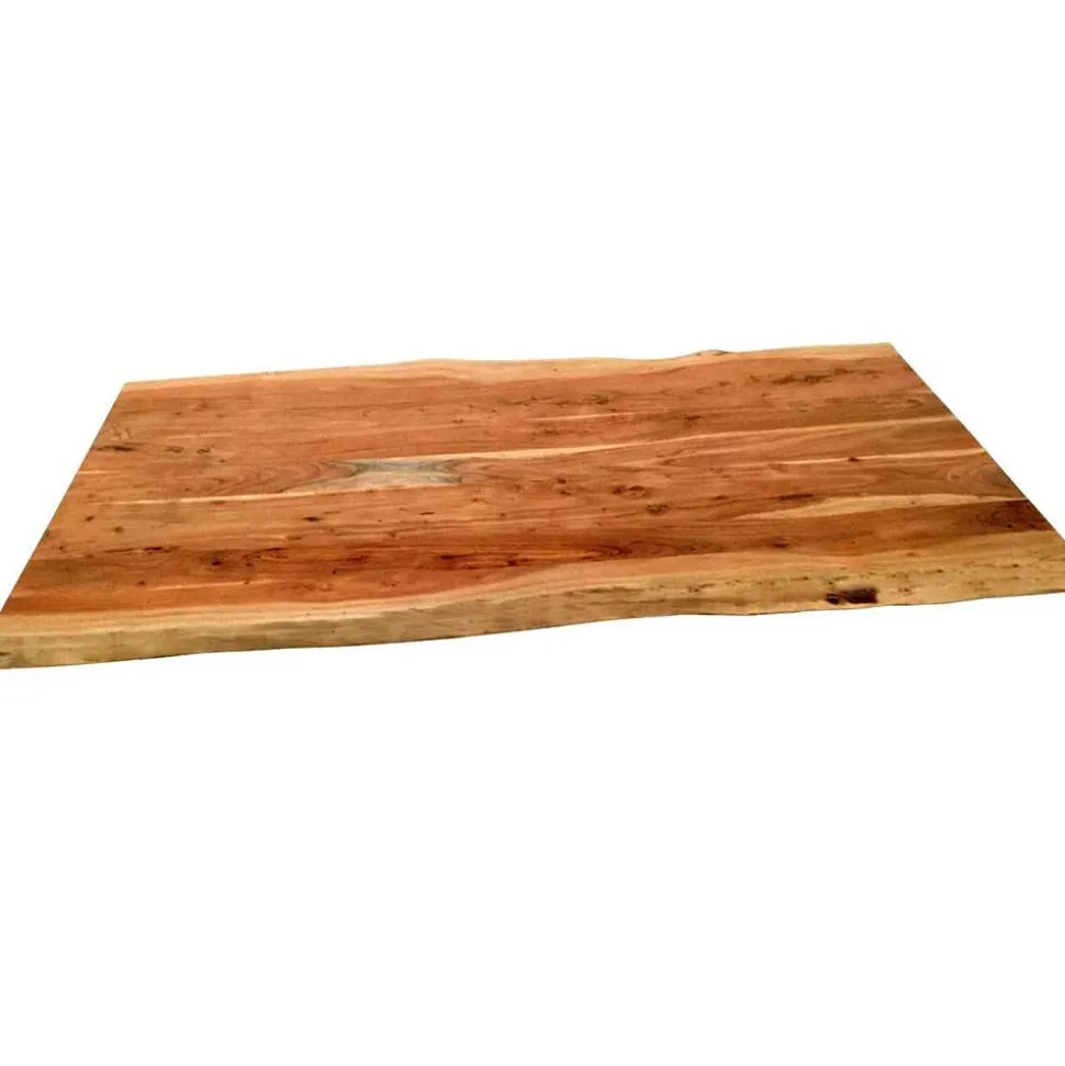 X-Fuß Designtisch mit Holz Platte mit Naturkante - Liyadiro