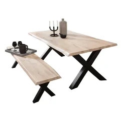 X-Fuß Esstisch & Sitzbank - Tilveta (zweiteilig)