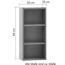 30x64x18 3 Fächer Badregal in Dunkelgrau - Breznia