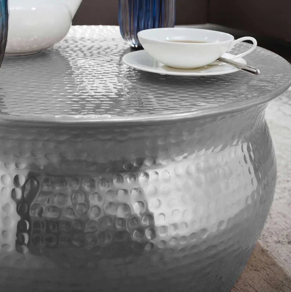 60x31x60 Alu Couchtisch in Silberfarben - Bastia