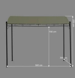 300x250x300 Anbaupavillon in Creme Textil - Natsonai