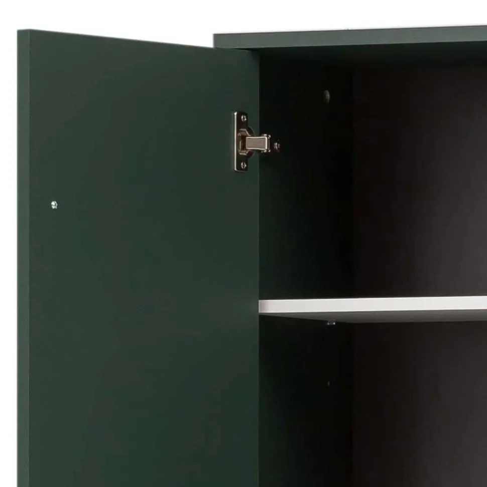 67x184x33 Bad Hochschrank in Dunkelgrün & Gold - Aqua