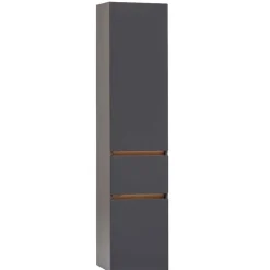40x185x35 Bad Hochschrank in Grau mit Wildeiche - Agiruan