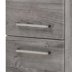 30x135x35 Bad Seitenschrank in Eiche Grau - Svegaria