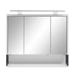 70x68x16 Bad Spiegelschrank aus Stahl in Weiß - Ismilav