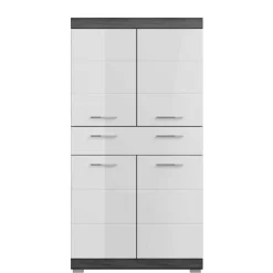 74x141x31 Badezimmer Highboard mit 4 Türen & Schublade - Nancys