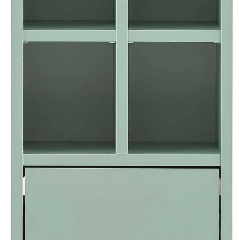 31x131x22 Badschrank in Mintgrün & Gold - Aparcian