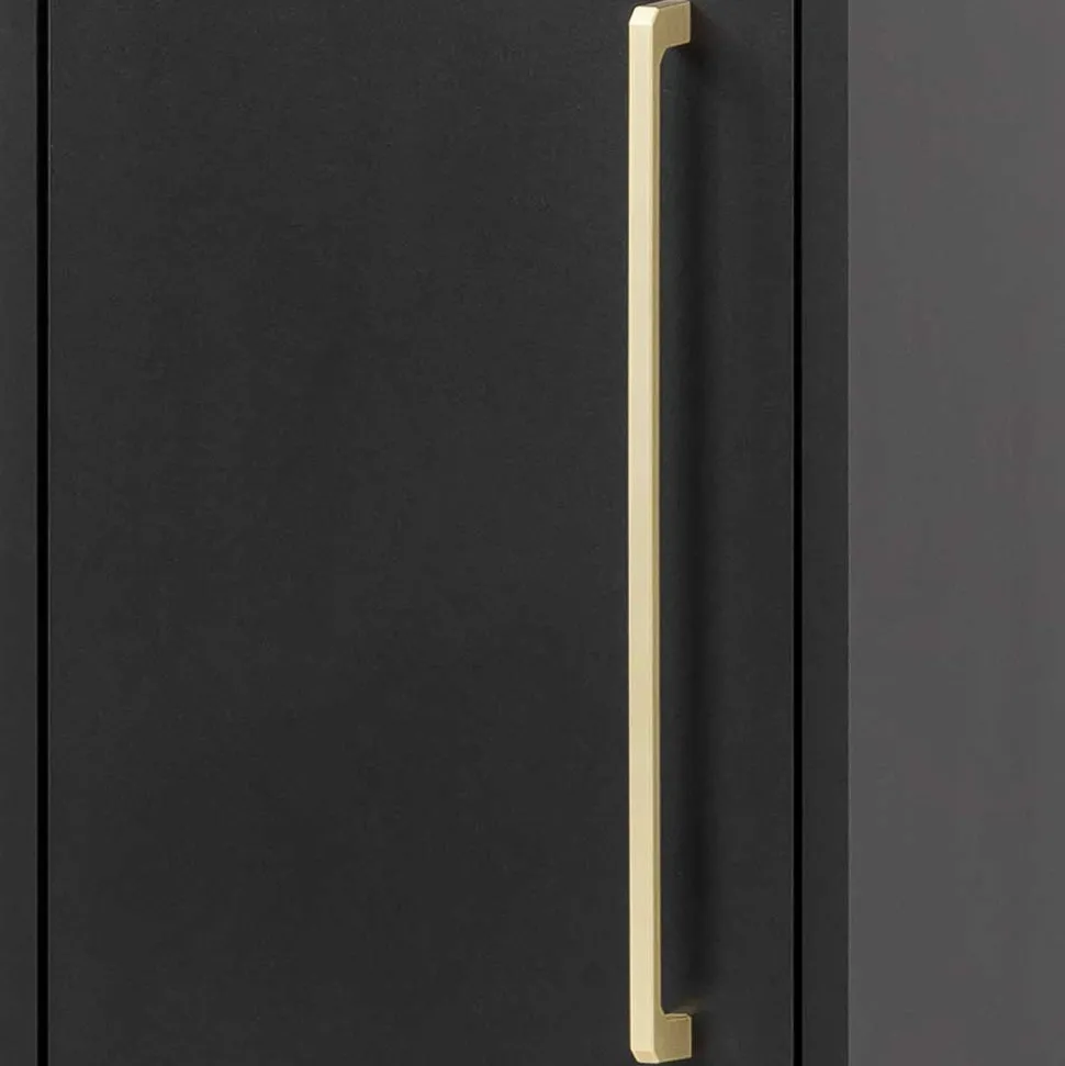 31x131x22 Badschrank in Schwarz & Gold - Vulcanisa