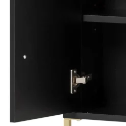 31x131x22 Badschrank in Schwarz & Gold - Vulcanisa