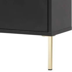 31x131x22 Badschrank in Schwarz & Gold - Vulcanisa